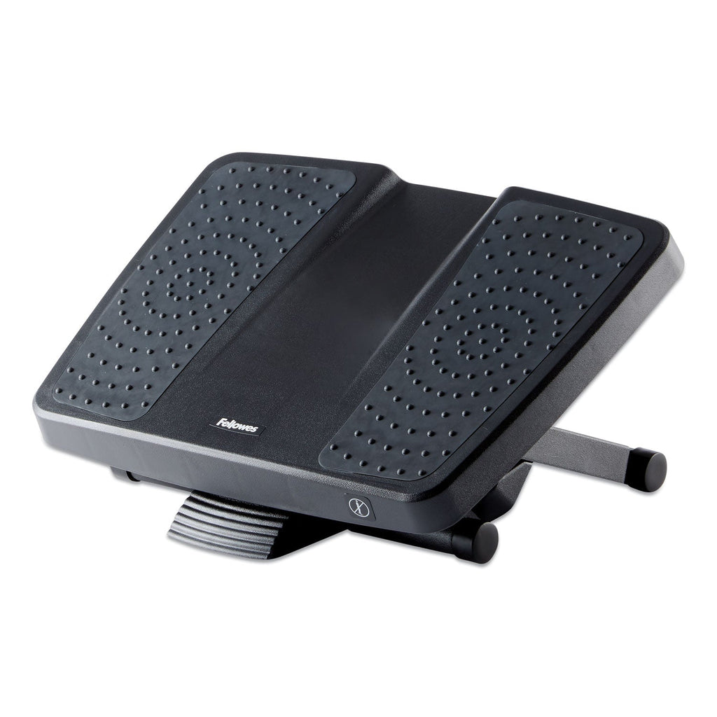 Fellowes Ultimate Foot Support, HPS, 17.75w x 13.25d x 4 to 6.5h, Black/Gray