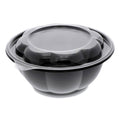 Pactiv Evergreen Roseware Bowl, 80 oz, 9.75" Diameter x 9h", Black Base/Clear Lid, Plastic, 252/Carton
