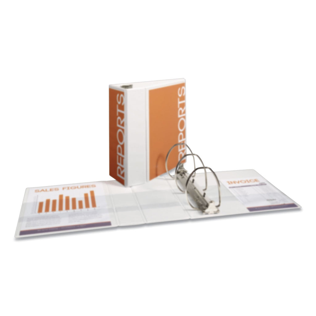 Avery Durable View Binder with DuraHinge and EZD Rings, 3 Rings, 5" Capacity, 11 x 8.5, White, (9901)
