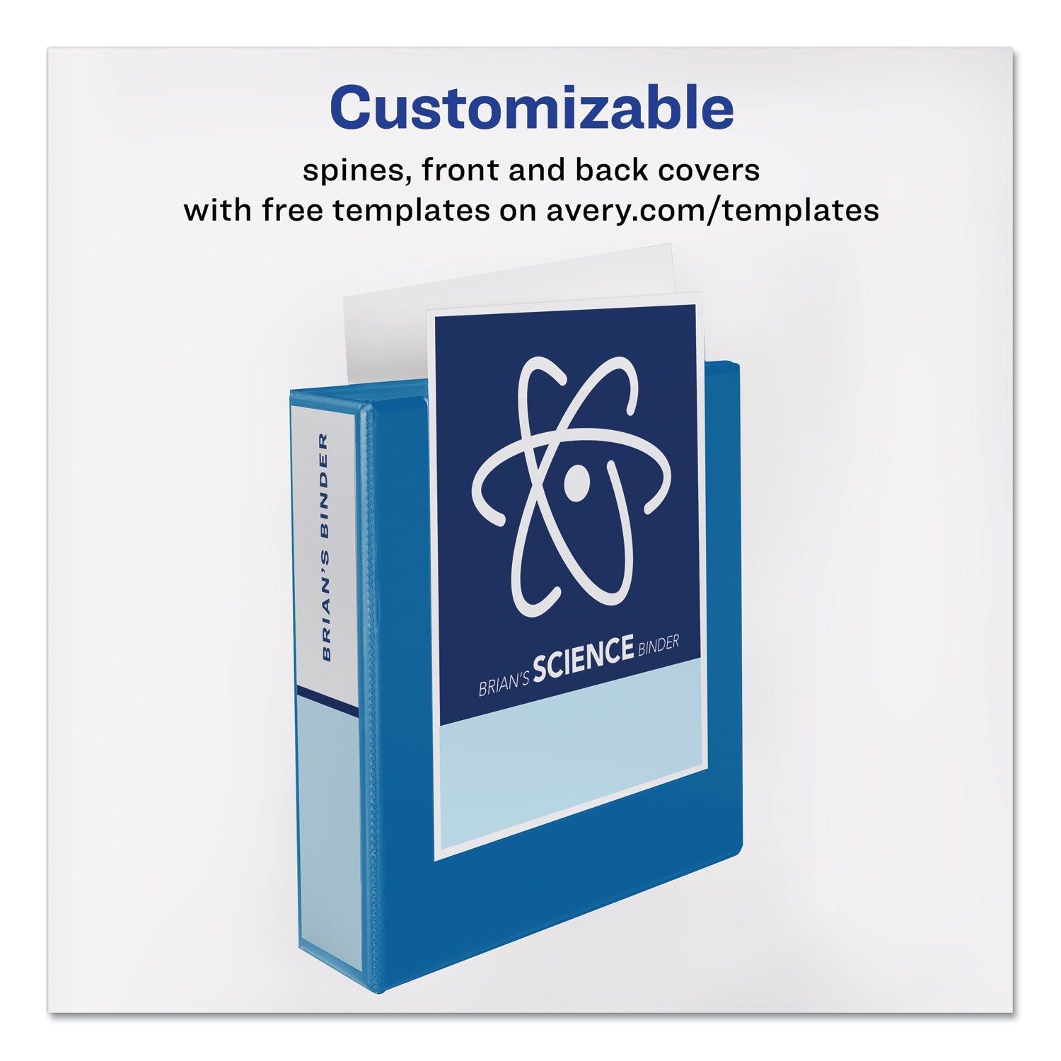 Avery Durable View Binder with DuraHinge and Slant Rings, 3 Rings, 2" Capacity, 11 x 8.5, Blue
