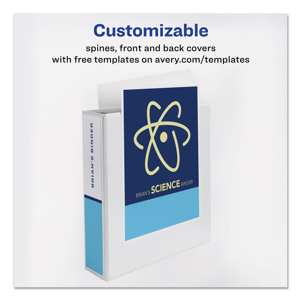 Avery Durable View Binder with DuraHinge and Slant Rings, 3 Rings, 2" Capacity, 11 x 8.5, White