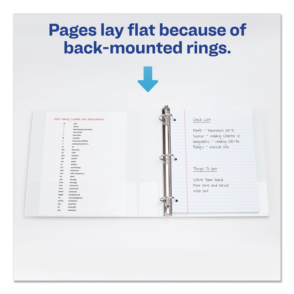 Avery Durable View Binder with DuraHinge and EZD Rings, 3 Rings, 1" Capacity, 11 x 8.5, White, (9301)