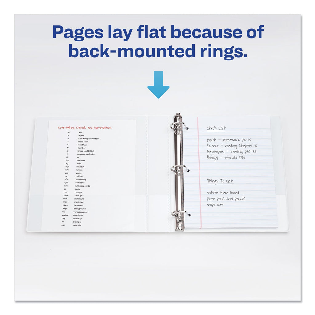 Avery Durable View Binder with DuraHinge and Slant Rings, 3 Rings, 1" Capacity, 11 x 8.5, White