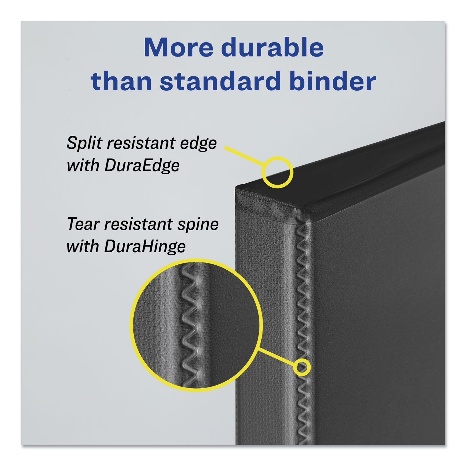 Avery Durable View Binder with DuraHinge and EZD Rings, 3 Rings, 4" Capacity, 11 x 8.5, Black, (9800)