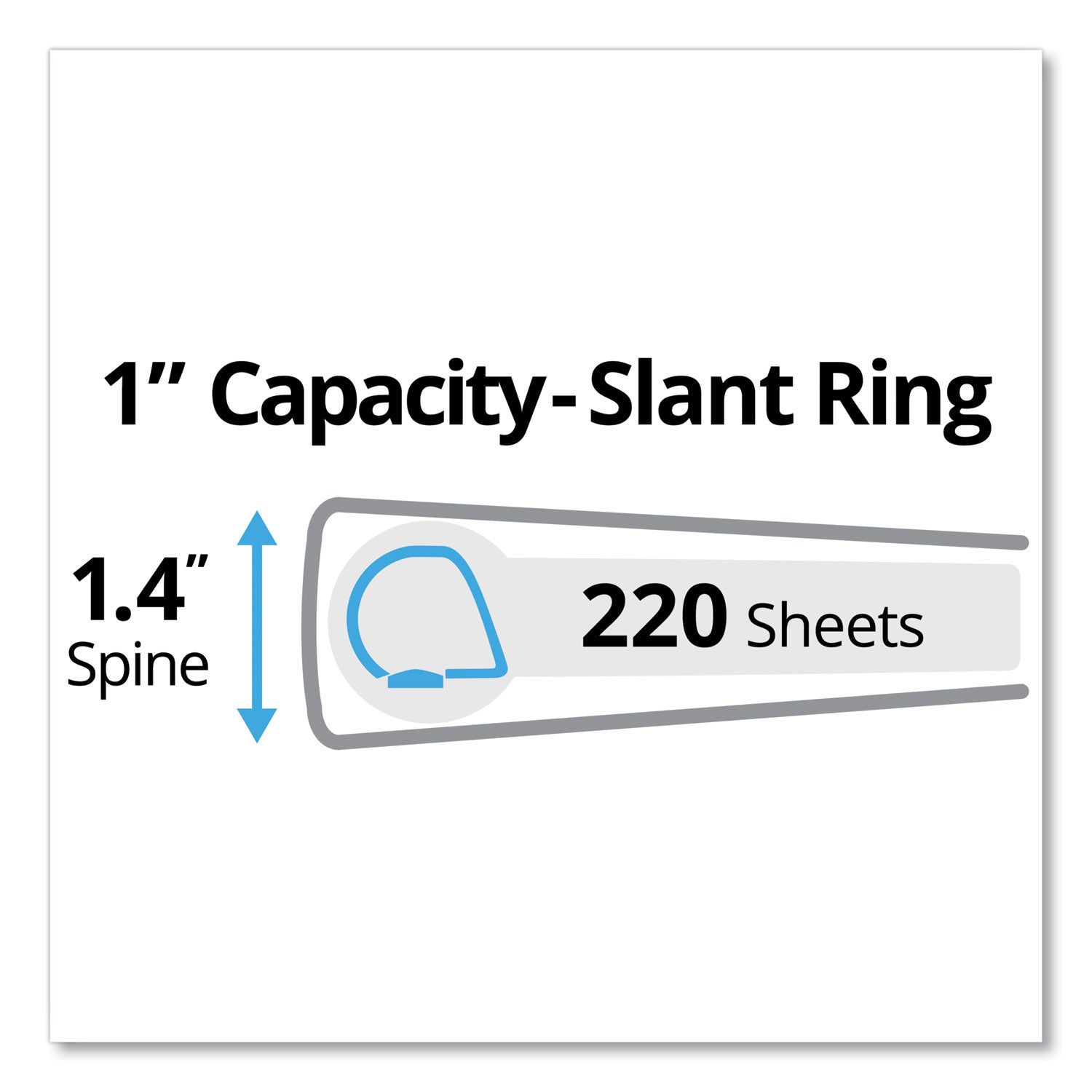 Avery Durable Non-View Binder with DuraHinge and Slant Rings, 3 Rings, 1" Capacity, 11 x 8.5, Blue
