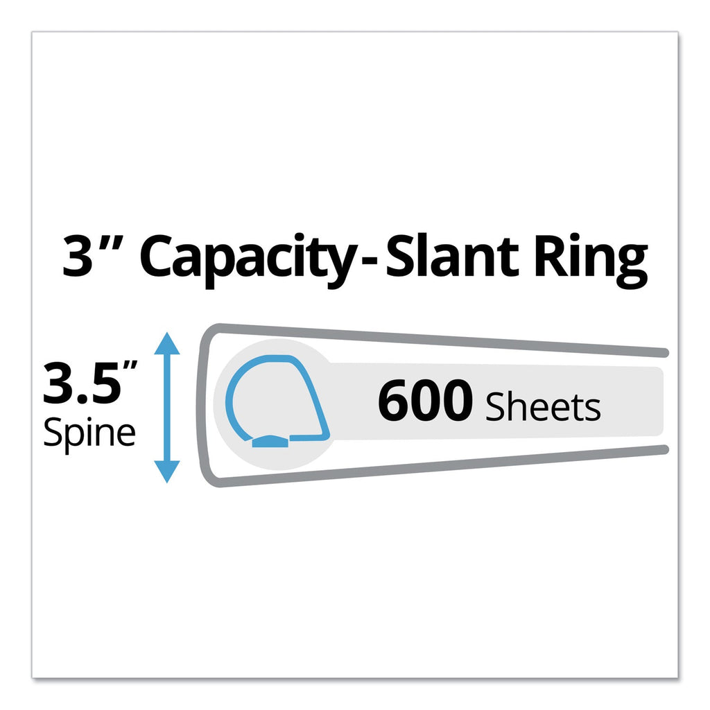 Avery Durable Non-View Binder with DuraHinge and Slant Rings, 3 Rings, 3" Capacity, 11 x 8.5, Red