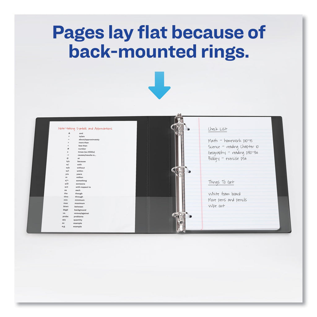 Avery Durable Non-View Binder with DuraHinge and Slant Rings, 3 Rings, 1.5" Capacity, 11 x 8.5, Black