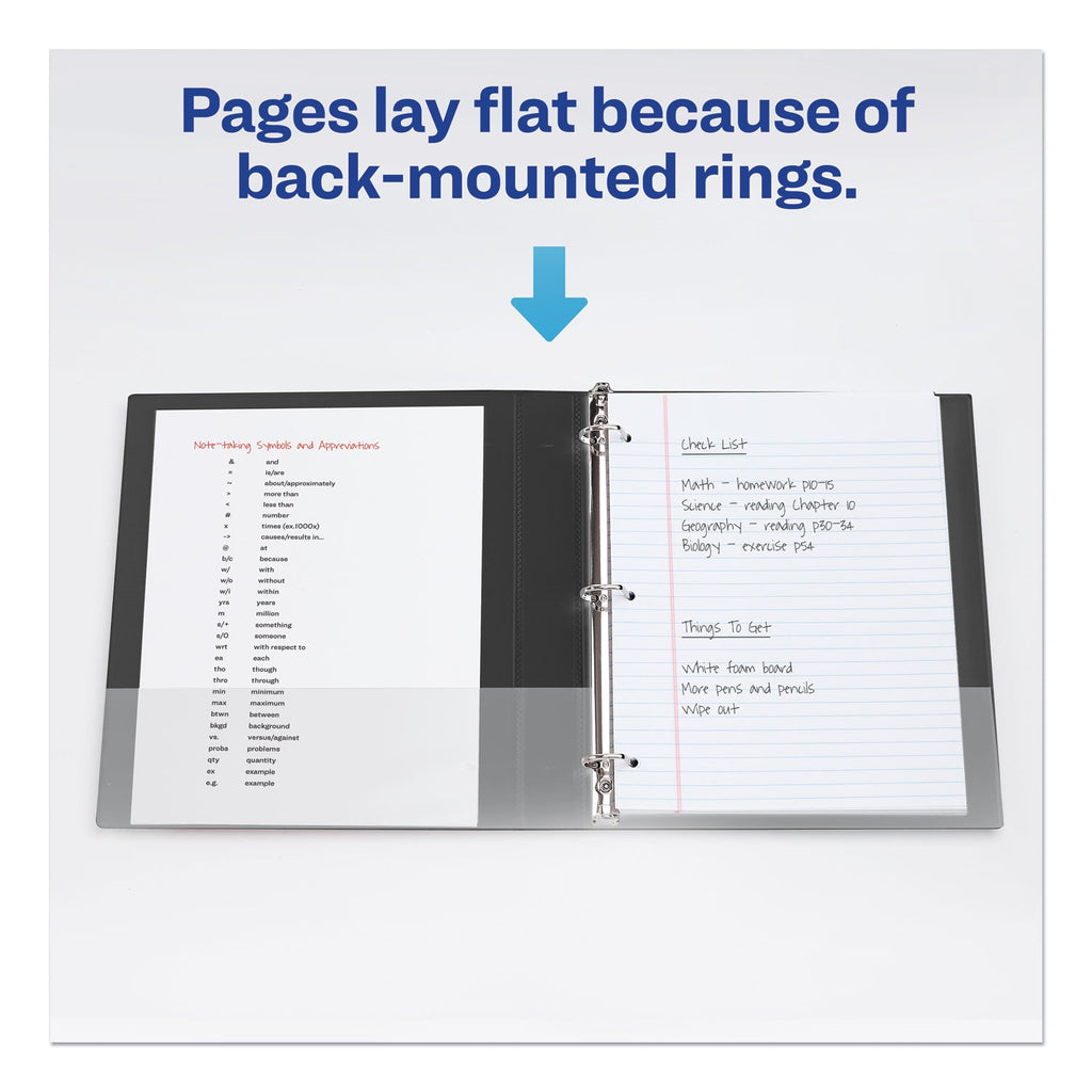 Avery Durable Non-View Binder with DuraHinge and Slant Rings, 3 Rings, 1" Capacity, 11 x 8.5, Black
