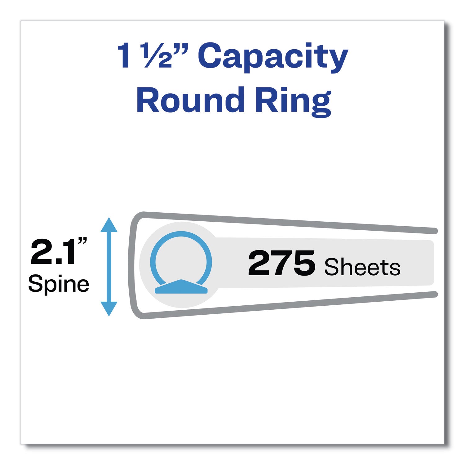 Avery Showcase Economy View Binder with Round Rings, 3 Rings, 1.5" Capacity, 11 x 8.5, Black