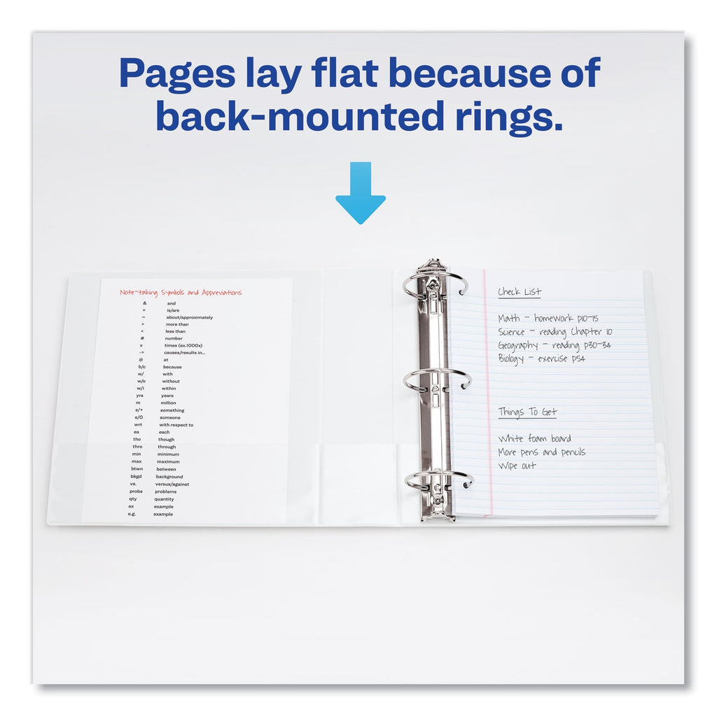 Avery Showcase Economy View Binder with Round Rings, 3 Rings, 1" Capacity, 11 x 8.5, White