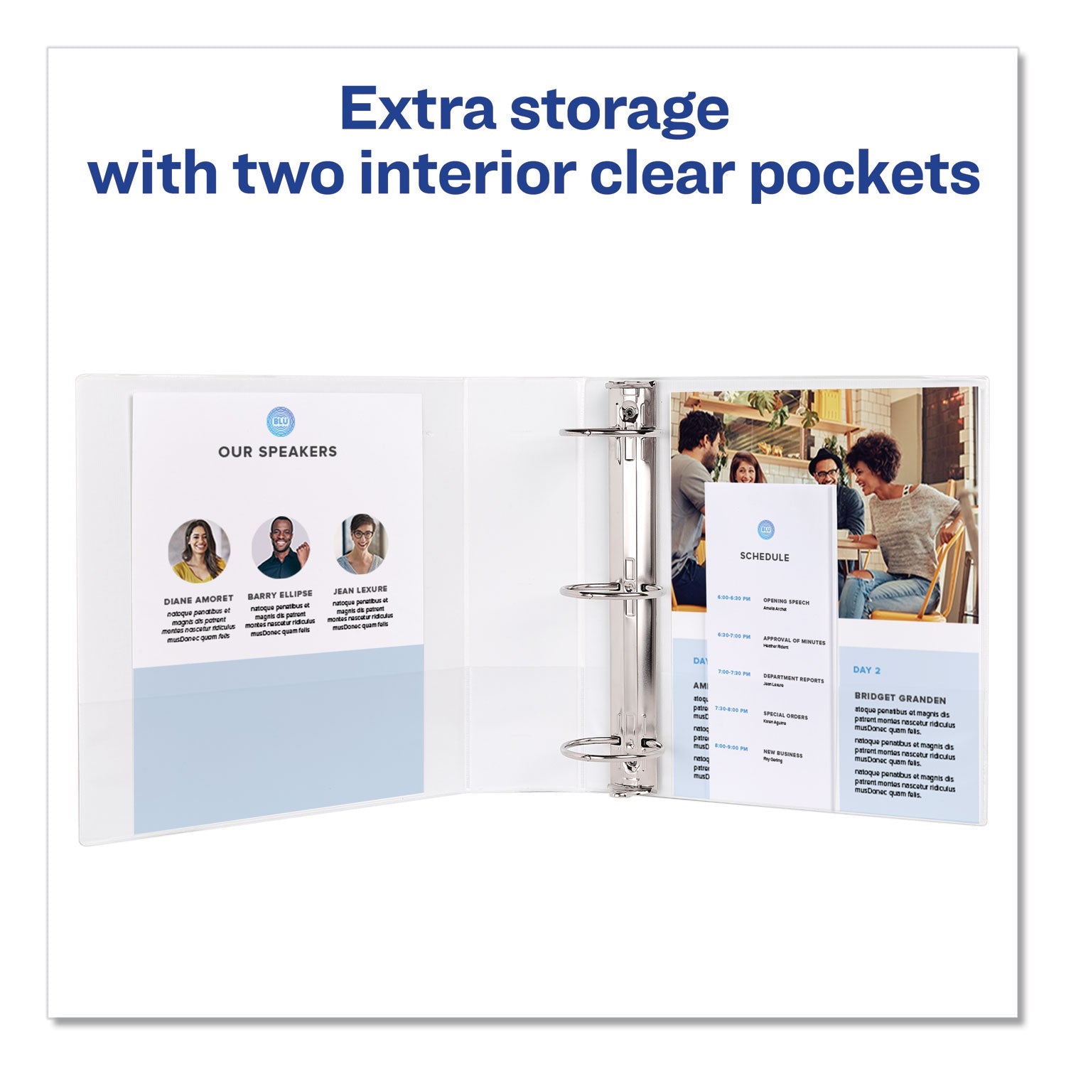 Avery Showcase Economy View Binder with Round Rings, 3 Rings, 1" Capacity, 11 x 8.5, White