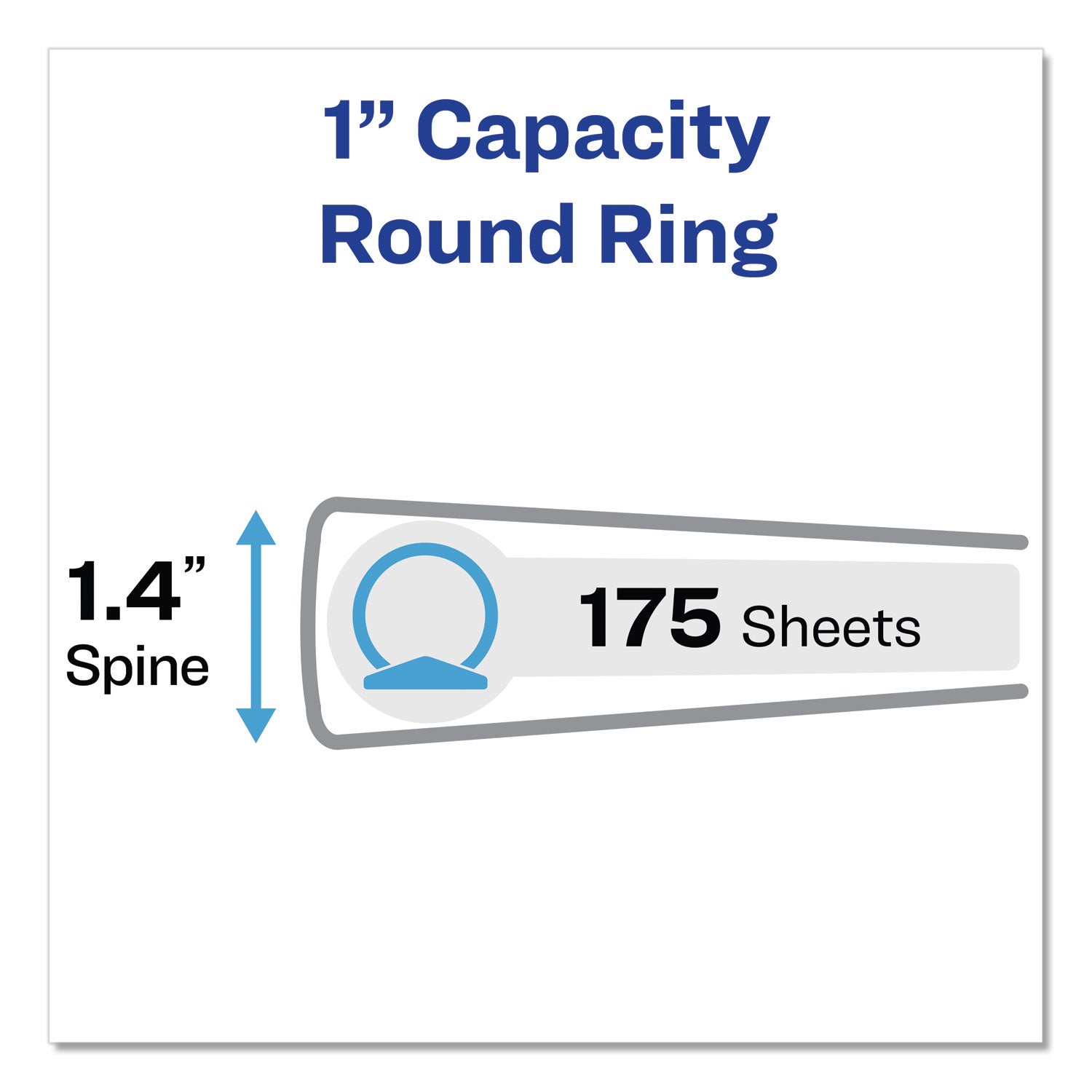 Avery Showcase Economy View Binder with Round Rings, 3 Rings, 1" Capacity, 11 x 8.5, White