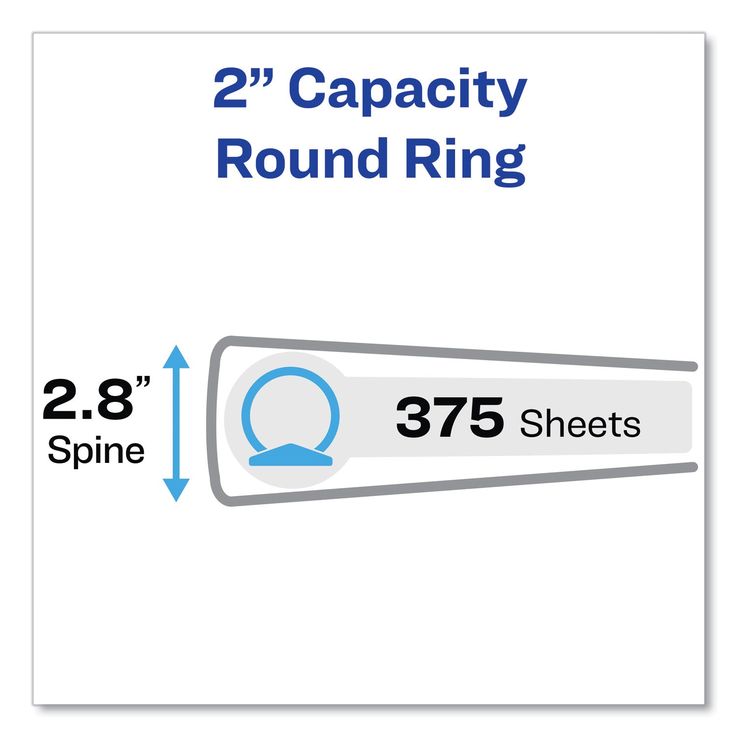 Avery Economy Non-View Binder with Round Rings, 3 Rings, 2" Capacity, 11 x 8.5, Black, (4501)