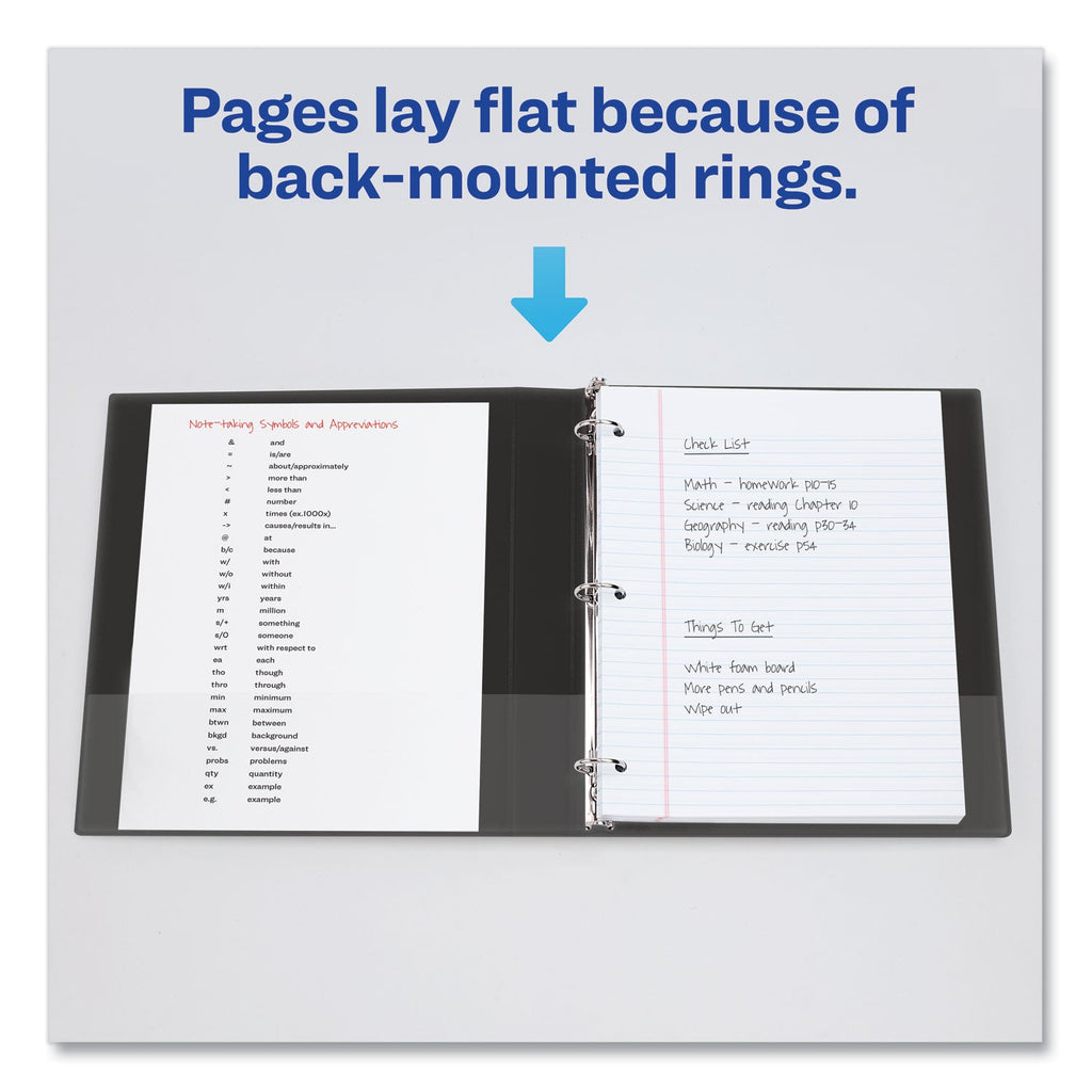 Avery Economy Non-View Binder with Round Rings, 3 Rings, 1.5" Capacity, 11 x 8.5, Black, (4401)