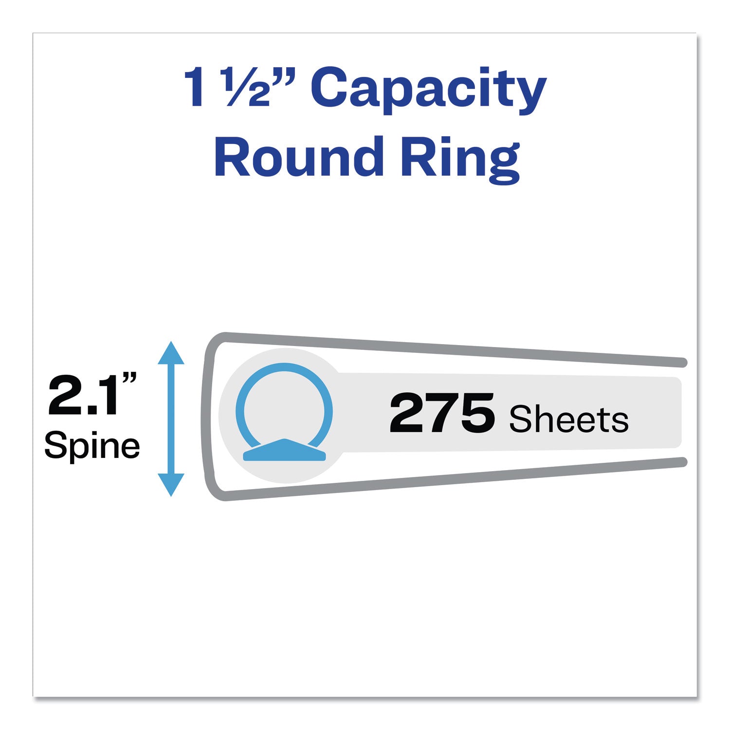 Avery Economy Non-View Binder with Round Rings, 3 Rings, 1.5" Capacity, 11 x 8.5, Black, (3401)