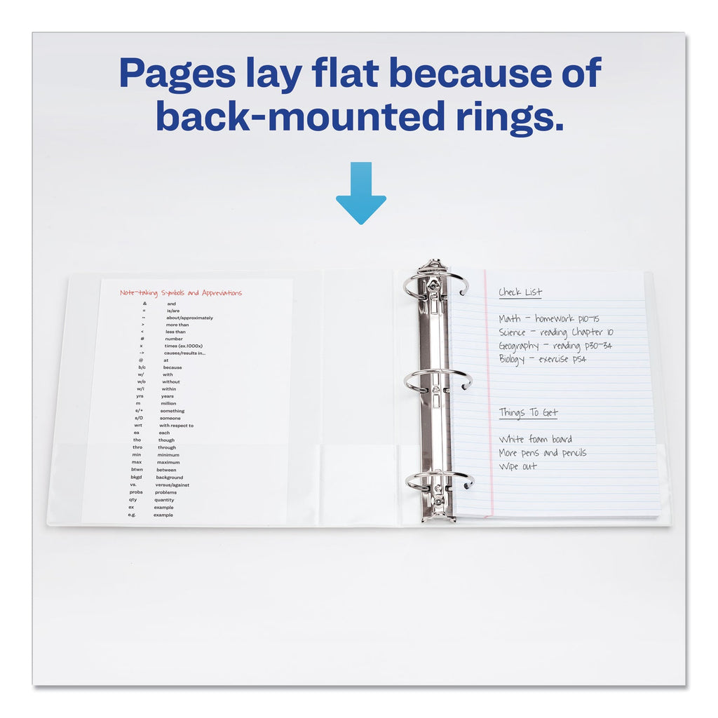 Avery Economy View Binder with Round Rings , 3 Rings, 1.5" Capacity, 11 x 8.5, White, (5726)