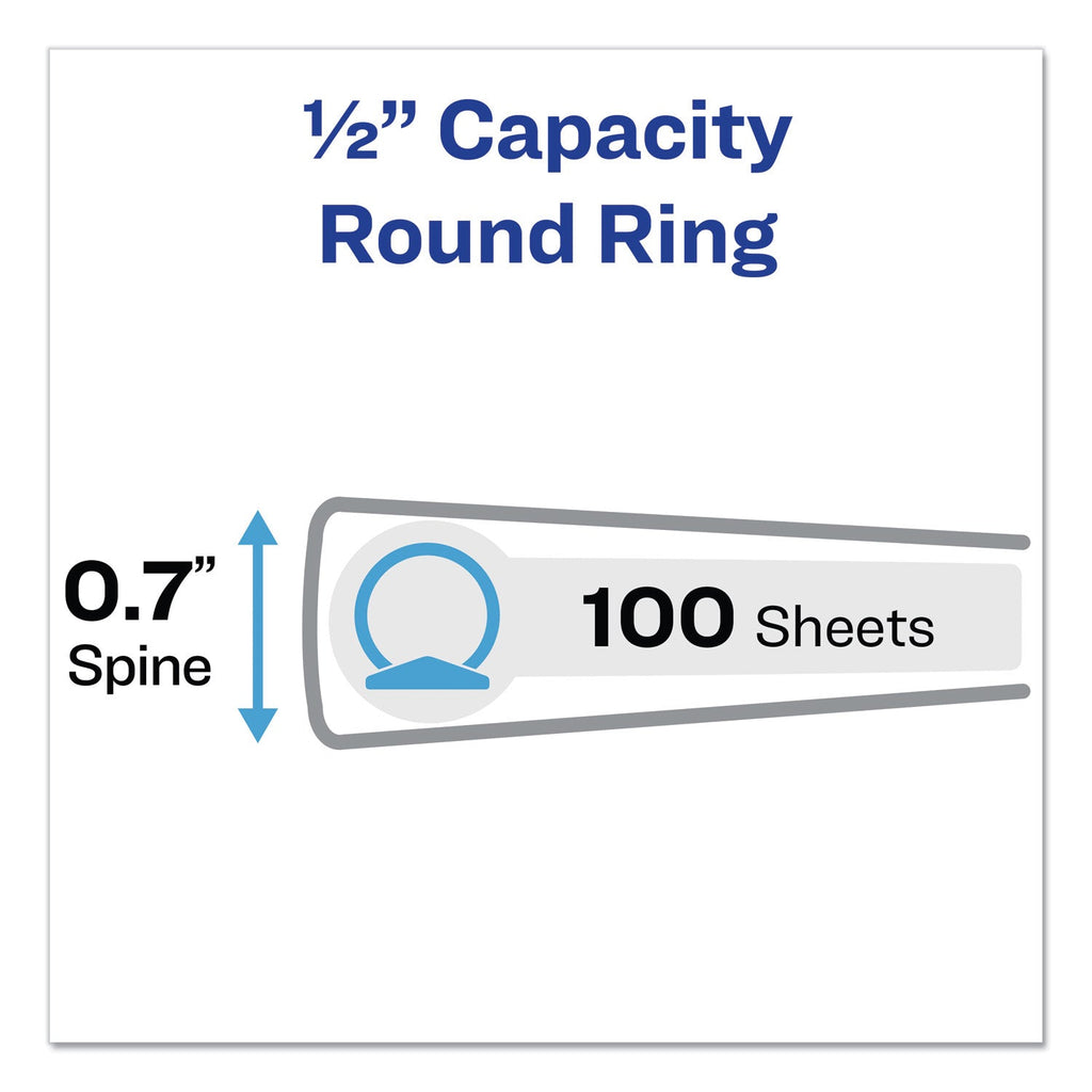 Avery Economy View Binder with Round Rings , 3 Rings, 0.5" Capacity, 11 x 8.5, Black, (5705)
