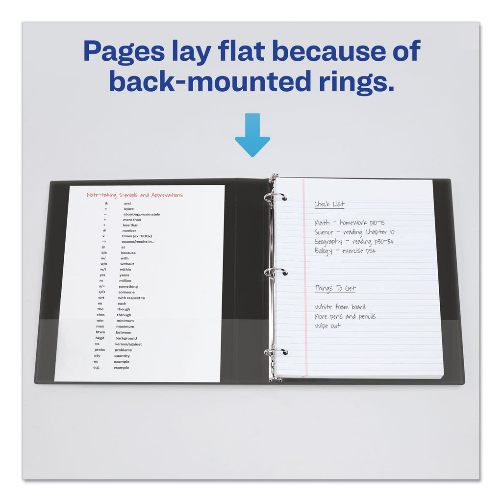 Avery Economy View Binder with Round Rings , 3 Rings, 3" Capacity, 11 x 8.5, Black, (5740)