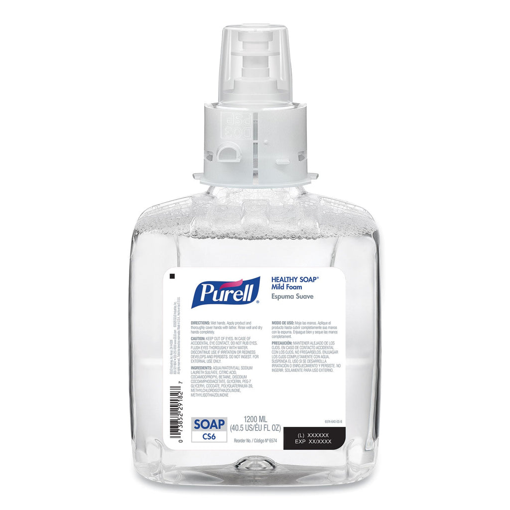PURELL HEALTHY SOAP Mild Foam, For CS6 Dispensers, Fragrance-Free, 1,200 mL, 2/Carton