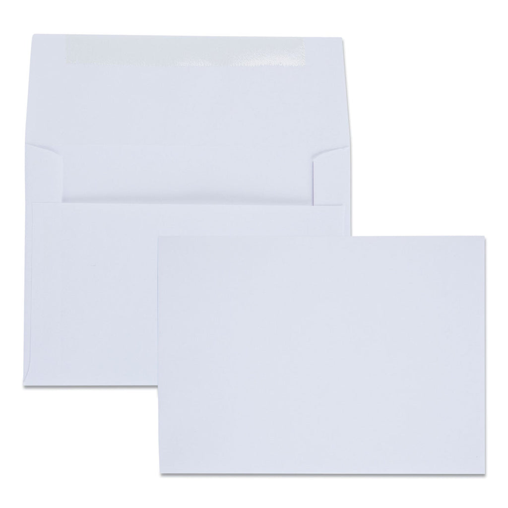 Quality Park Greeting Card/Invitation Envelope, A-6, Square Flap, Gummed Closure, 4.75 x 6.5, White, 100/Box