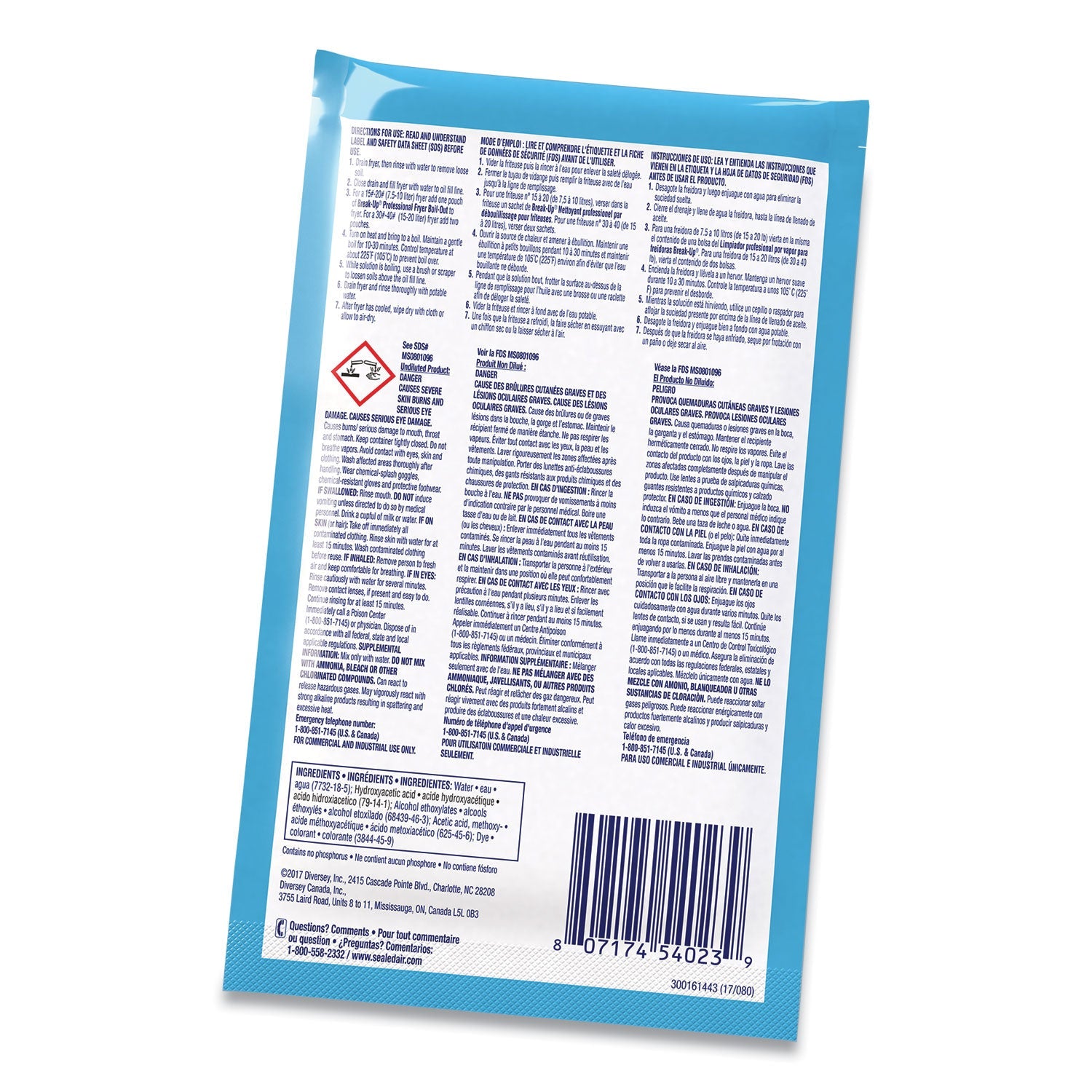 BREAK-UP Fryer Boil-Out, Ready to Use, 2 oz Packet, 36/Carton