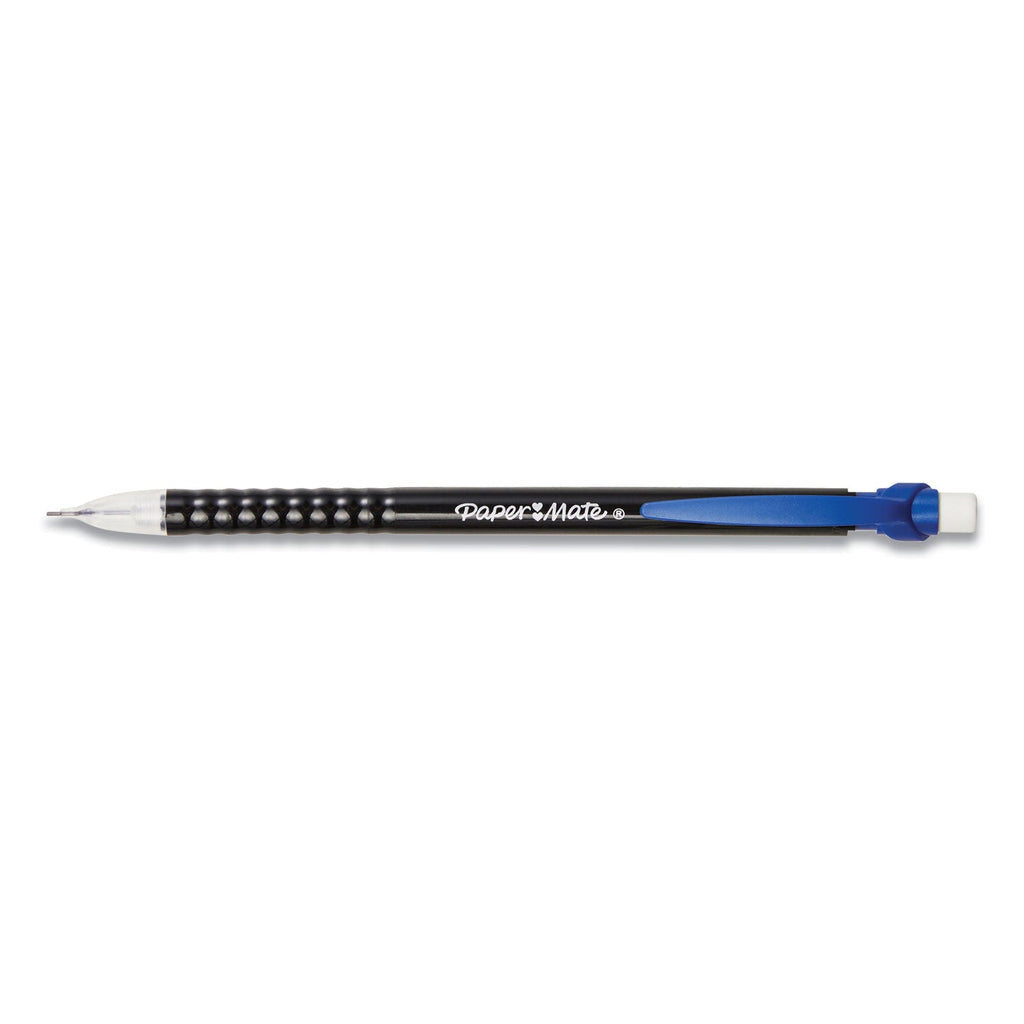 Paper Mate Write Bros Mechanical Pencil, 0.7 mm, HB (#2), Black Lead, Black Barrel with Assorted Clip Colors, 24/Pack