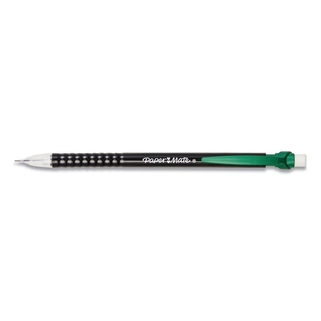 Paper Mate Write Bros Mechanical Pencil, 0.7 mm, HB (#2), Black Lead, Black Barrel with Assorted Clip Colors, 24/Pack