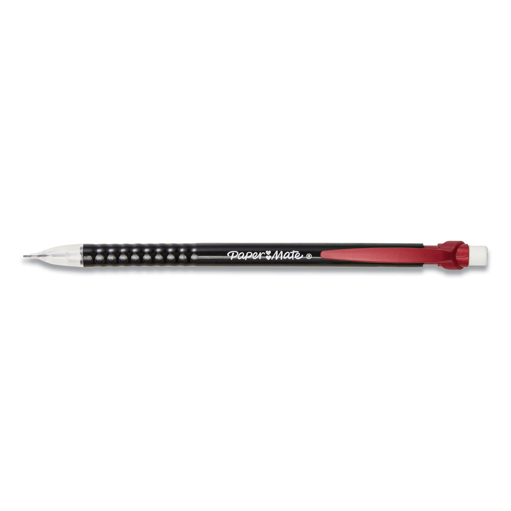 Paper Mate Write Bros Mechanical Pencil, 0.7 mm, HB (#2), Black Lead, Black Barrel with Assorted Clip Colors, 24/Pack