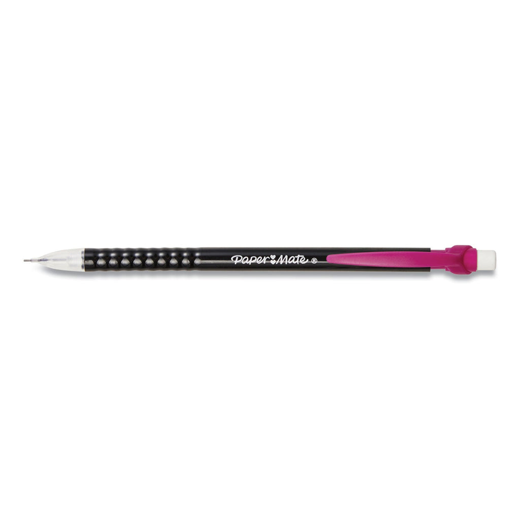 Paper Mate Write Bros Mechanical Pencil, 0.7 mm, HB (#2), Black Lead, Black Barrel with Assorted Clip Colors, 24/Pack