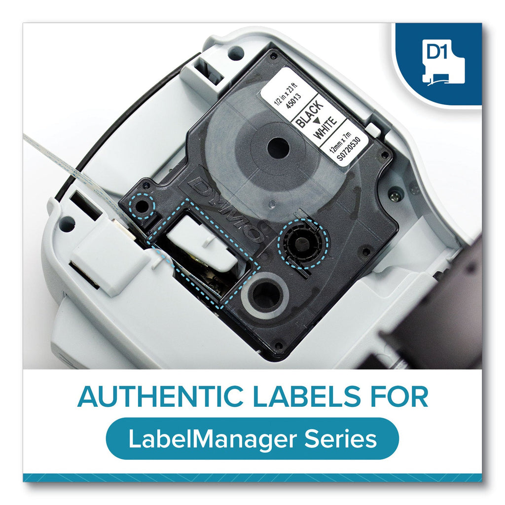 DYMO D1 Durable Labels, 0.5" x 23 ft, White, 4/Pack