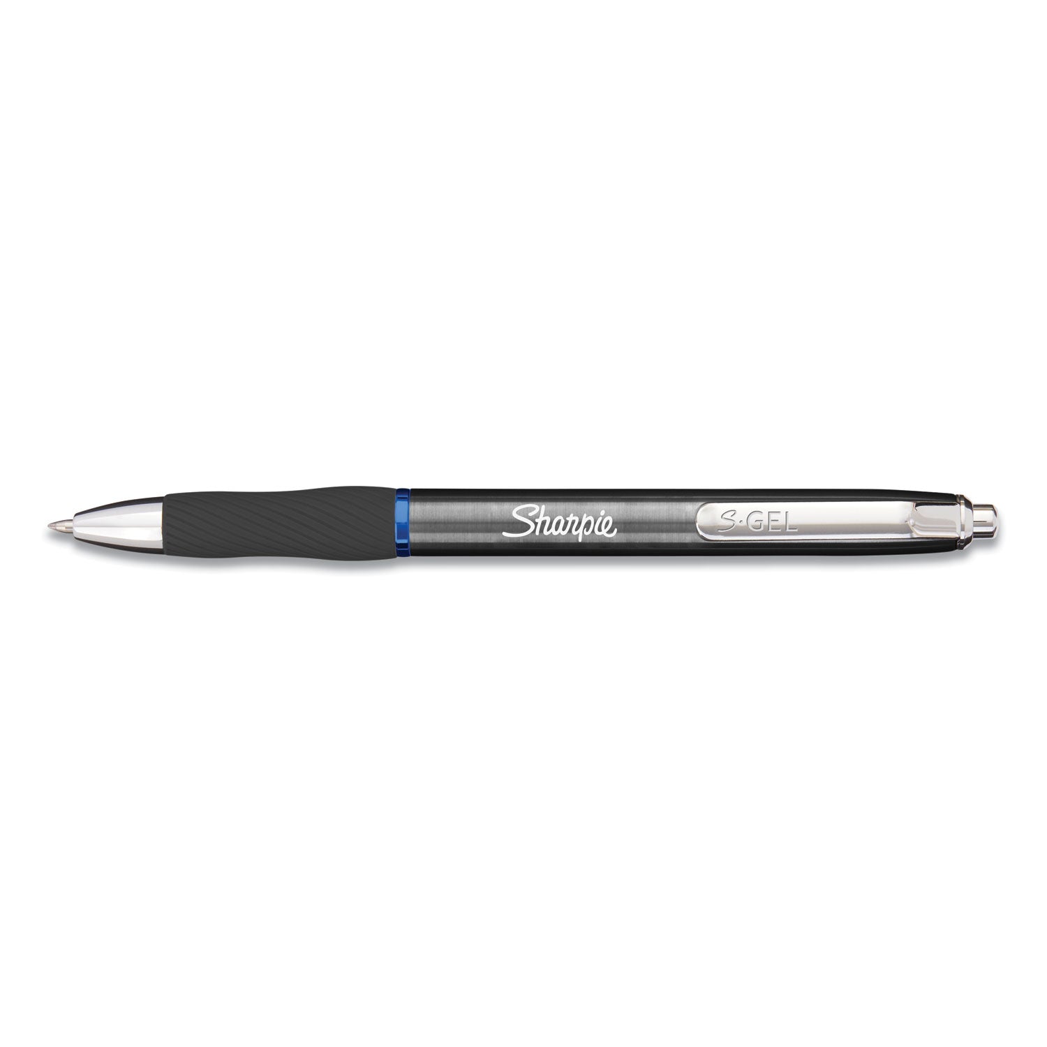 Sharpie S-Gel Premium Metal Barrel Gel Pen, Retractable, Medium 0.7 mm, Blue Ink, Gun Metal Gray Barrel, Dozen