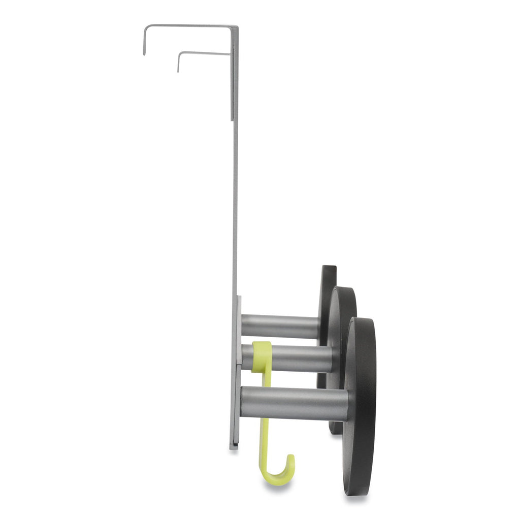 Alba Over the Door Coat Hook, Metal and Plastic, 3 Pegs, Black