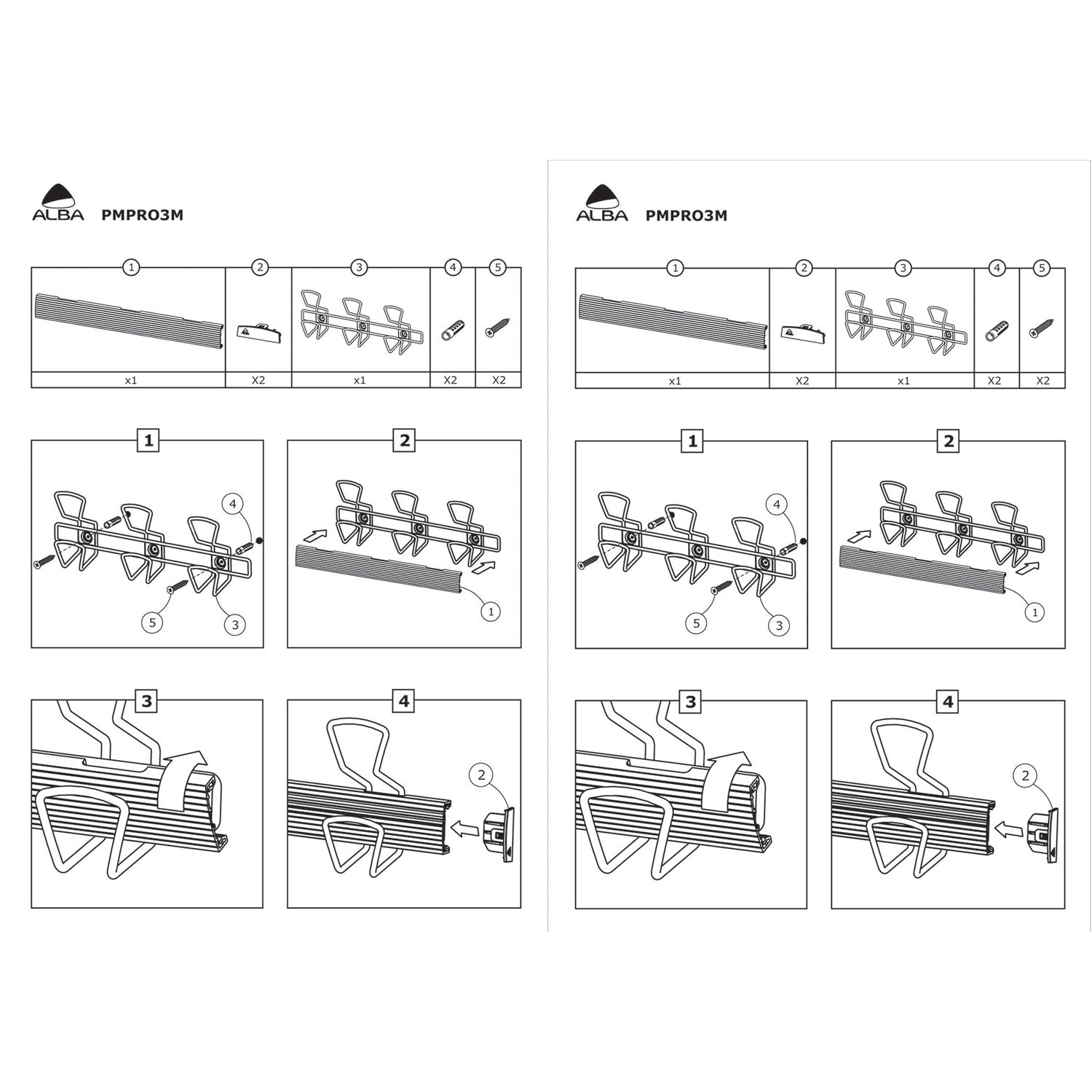 Alba Wall-Mount Coat Hooks, Metal, Silver, 22 lb, 18.11" x 2.95" x 6.45"