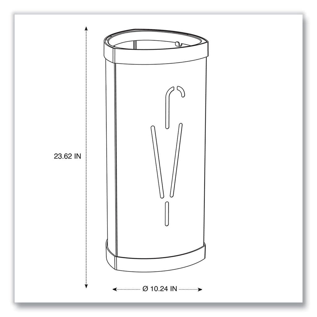 Alba Triangular Umbrella Stand, Steel/Plastic, 10.25w x 10.25d x 23.67h, Black