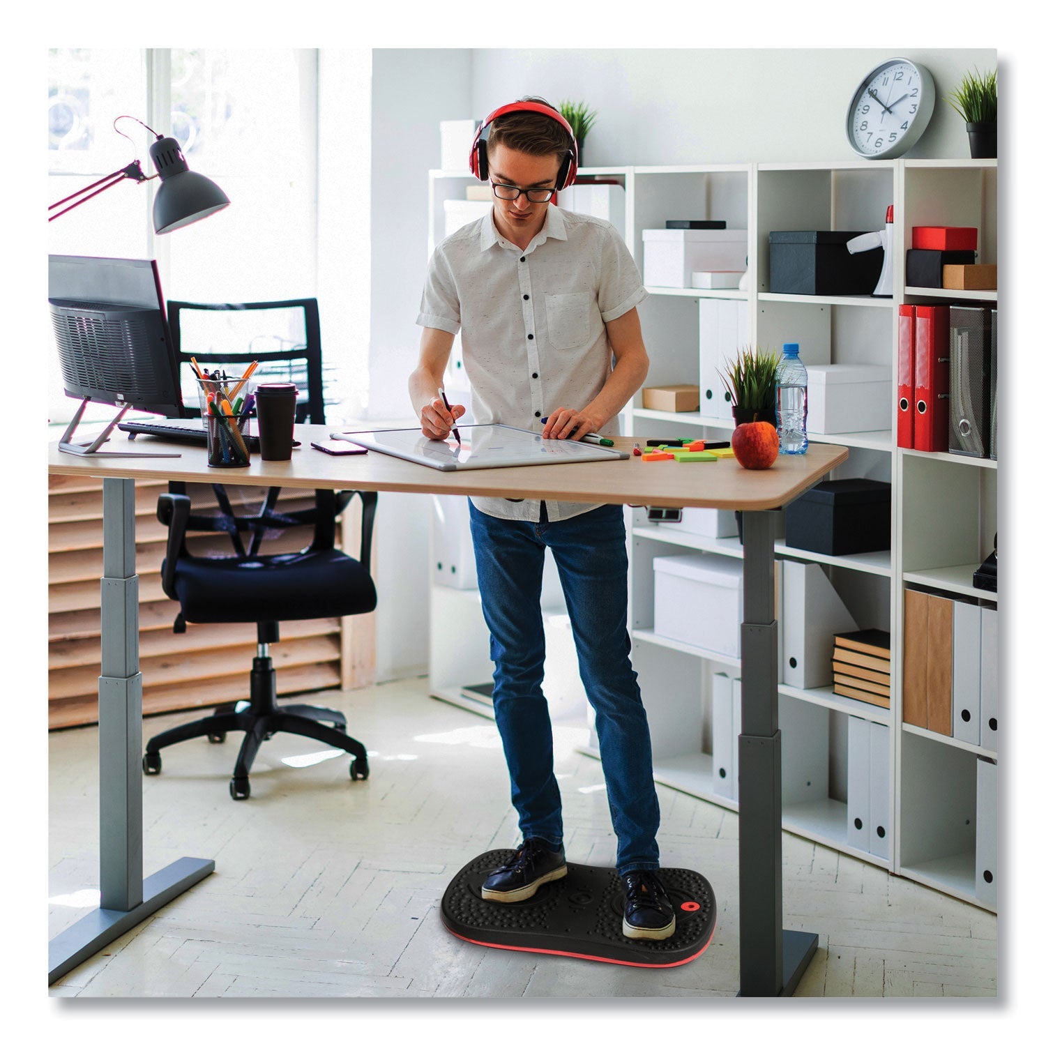 Floortex AFS-TEX Active Balance Board, 14w x 20d x 2.5h, Black