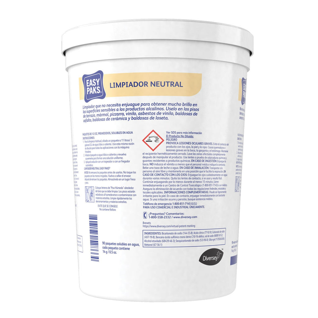 Easy Paks Neutral Cleaner, 0.5 oz Packet, 90/Tub, 2 Tubs/Carton