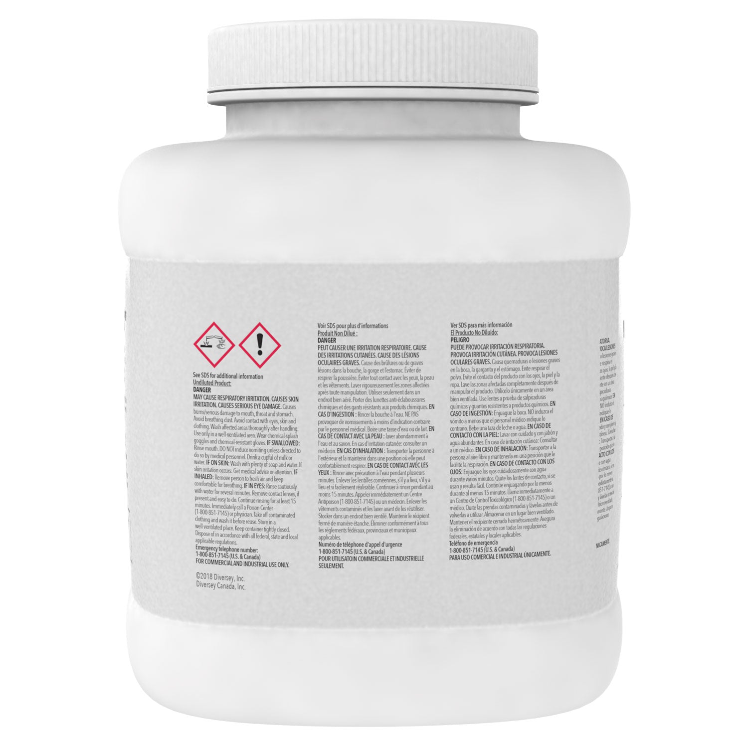Diversey Beer Clean Glass Cleaner, Unscented, Powder, 4 lb. Container