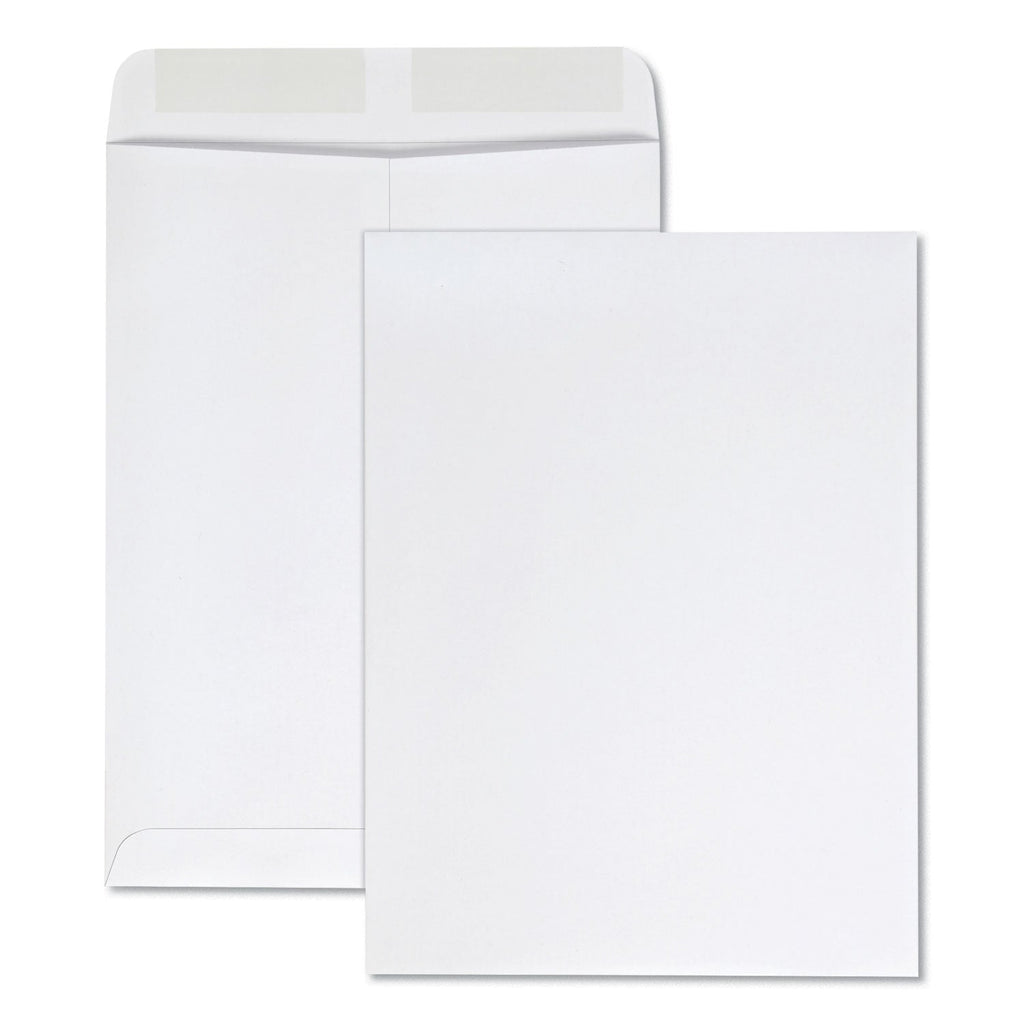 Quality Park Catalog Envelope, 28 lb Bond Weight Kraft, #10 1/2, Square Flap, Gummed Closure, 9 x 12, White, 100/Box