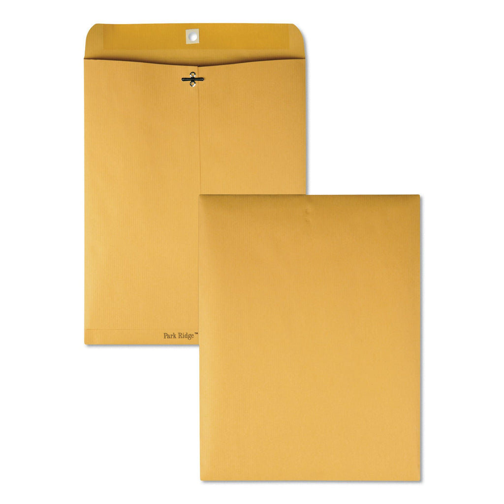 Quality Park Park Ridge Kraft Clasp Envelope, #97, Square Flap, Clasp/Gummed Closure, 10 x 13, Brown Kraft, 100/Box
