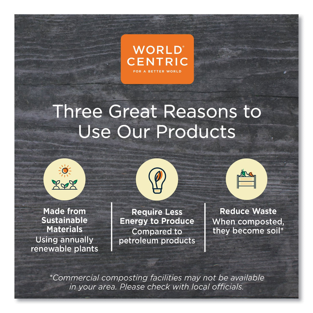 World Centric Fiber Trays, PLA Lined, PFAS Free, 1-Compartment, 8.2 x 5.7 x 0.7, Natural, Paper, 500/Carton