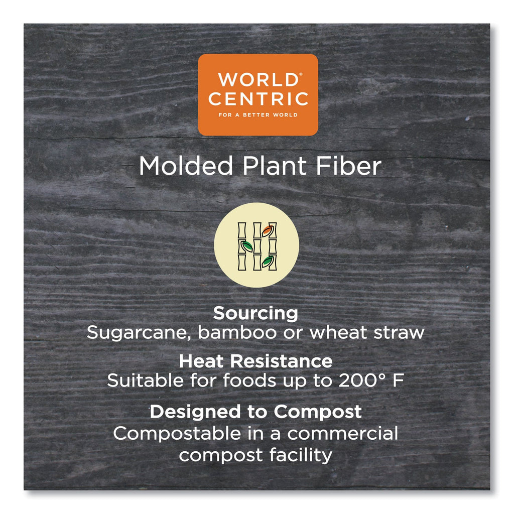 World Centric Fiber Containers, 32 oz, 8.5" Diameter x 2"h, Natural, Paper, 400/Carton