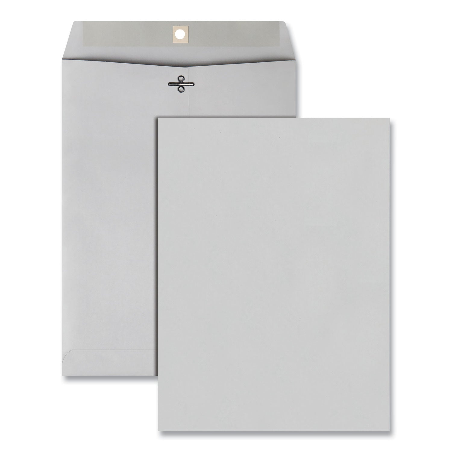 Quality Park Clasp Envelope, 28 lb Bond Weight Kraft, #90, Square Flap, Clasp/Gummed Closure, 9 x 12, Executive Gray, 100/Box