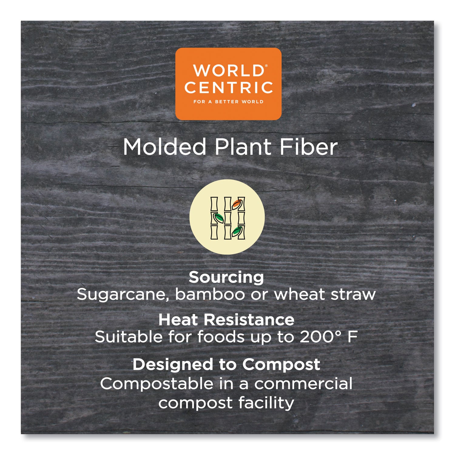 World Centric Fiber Trays, PLA Lined, PFAS Free, 1-Compartment, 8.2 x 5.7 x 0.7, Natural, Paper, 500/Carton