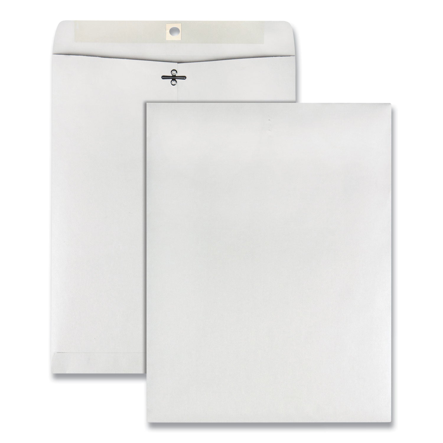 Quality Park Clasp Envelope, 28 lb Bond Weight Paper, #97, Square Flap, Clasp/Gummed Closure, 10 x 13, White, 100/Box