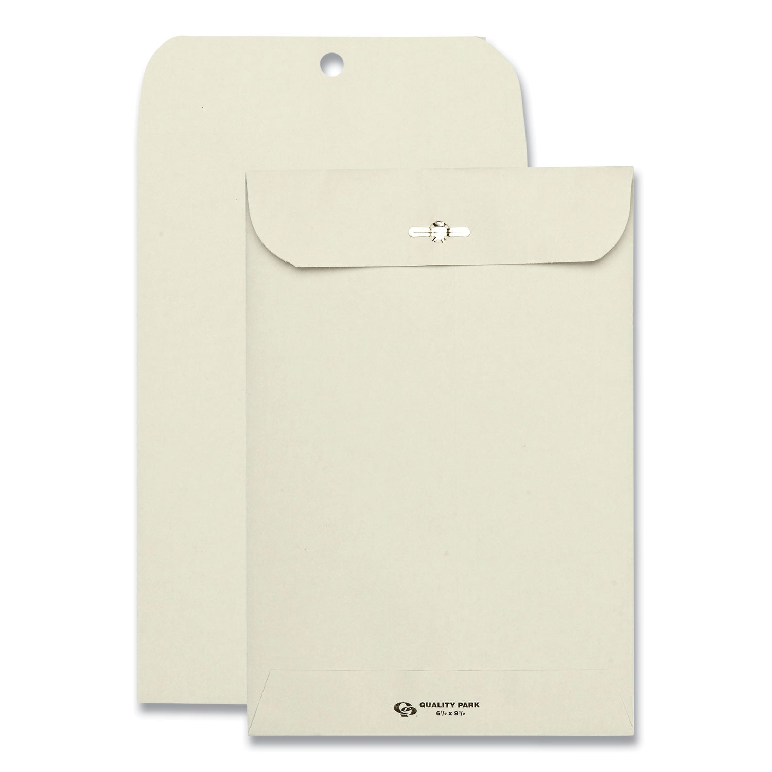 Quality Park Clasp Envelope, 28 lb Bond Weight Kraft, #63, Square Flap, Clasp/Gummed Closure, 6.5 x 9.5, Executive Gray, 100/Box
