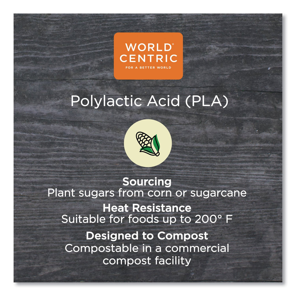 World Centric PLA Clear Cold Cups, 12 oz, Clear, 1,000/Carton