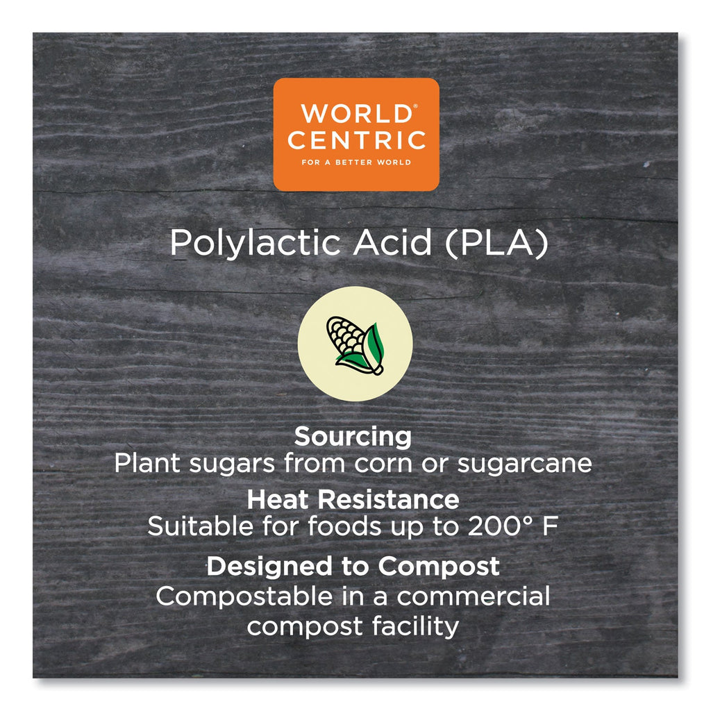 World Centric PLA Clear Cold Cups, 20 oz, Clear, 1,000/Carton