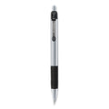 Zebra Z-Grip Metal Ballpoint Pen, Retractable, Medium 1 mm, Black Ink, Silver Barrel, 12/Pack