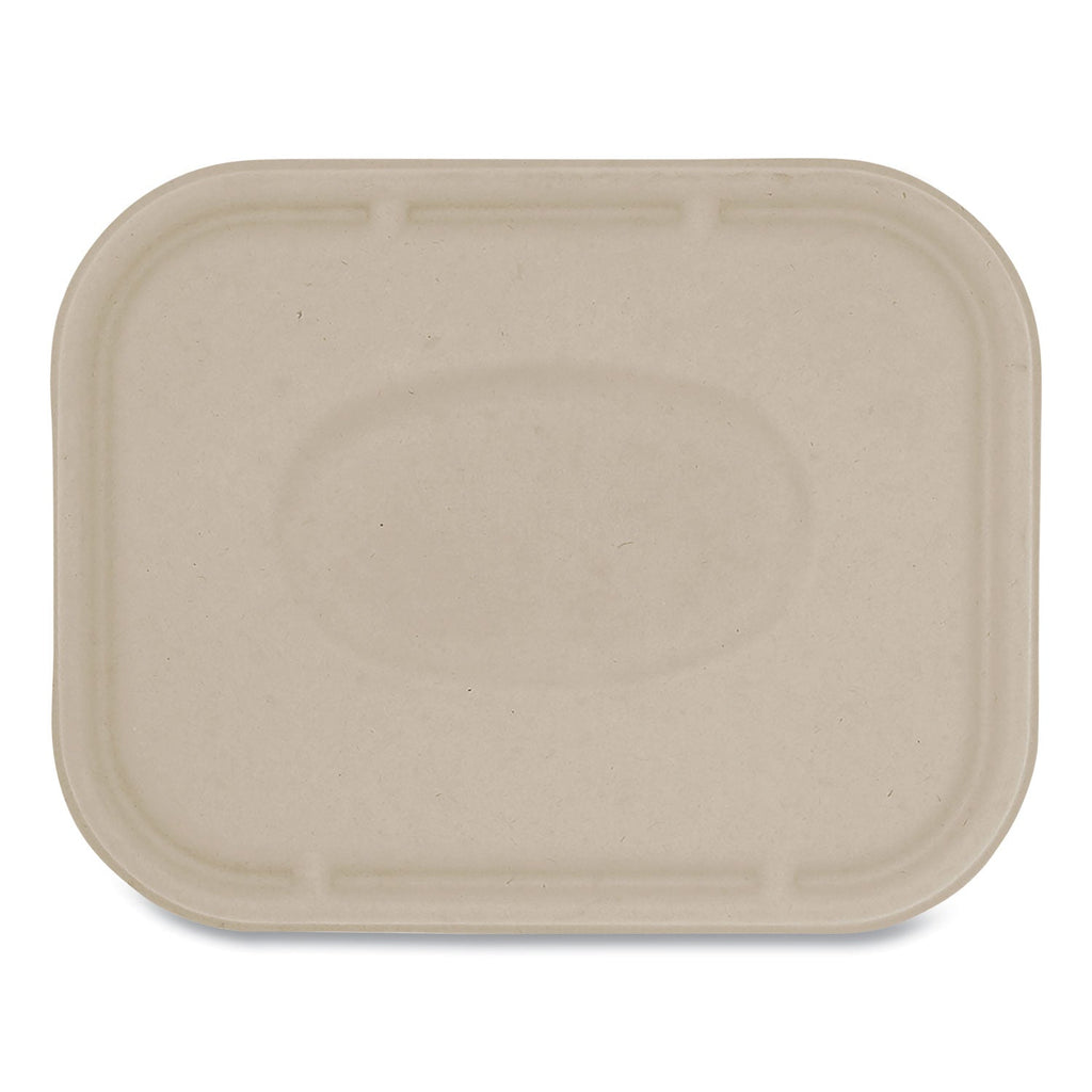 World Centric Fiber Lids for Fiber Containers, 7.8 x 10.1 x 0.5, Natural, Paper, 400/Carton