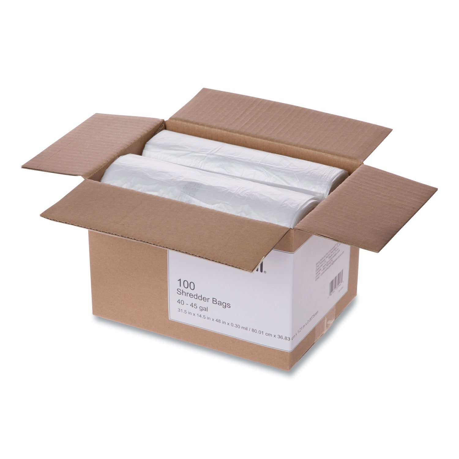 Universal High-Density Shredder Bags, 40-45 gal Capacity, 100/Box